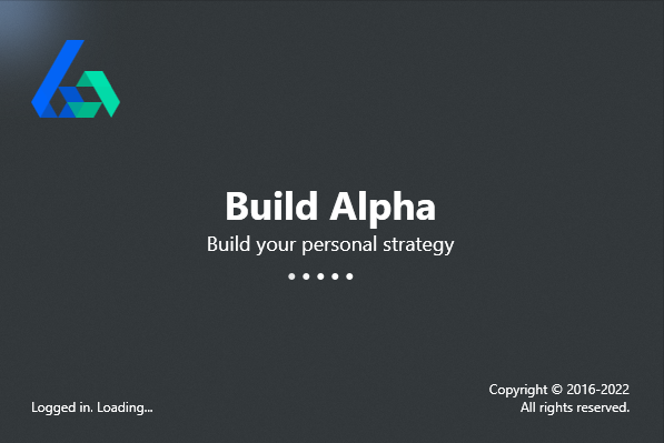 BuildAlpha Algorithm Trading Splash Screen