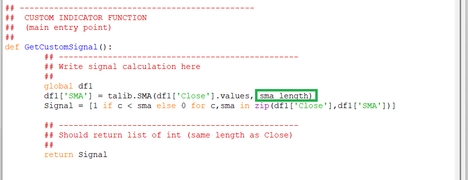 Python Parameter Replaced example